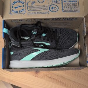 Brooks Charcoal and Aqua Athletic Shoes